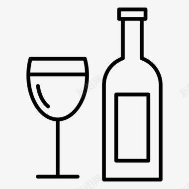 采购产品酒杯和酒瓶酒杯和酒瓶饮料图标图标
