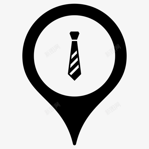 领带服装店地图标记svg_新图网 https://ixintu.com 别针 地图指针 地图标记 服装店 男装 领带