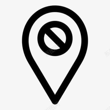 阻止地图pin地点禁止图标图标
