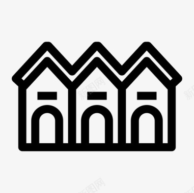 联排别墅建筑住宅图标图标