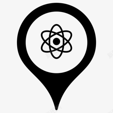 化学实验室原子地图标记图标