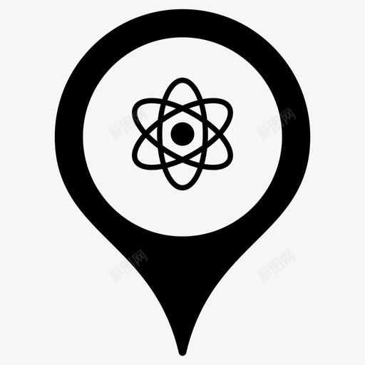化学实验室原子地图标记svg_新图网 https://ixintu.com 化学实验室 原子 地图指针 地图标记 引脚 研究设施 科学