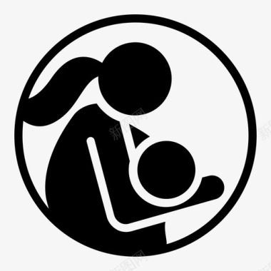 母乳喂养婴儿母亲图标图标