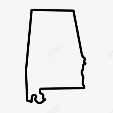 阿拉巴马州地图州图标图标