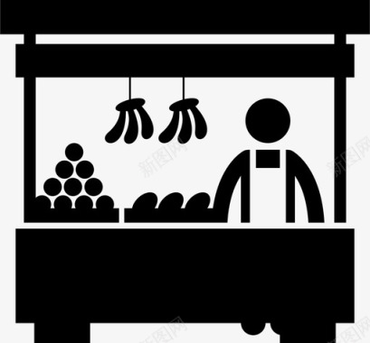 水果摊小贩图标图标