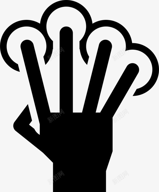 四个手指手势手图标svg_新图网 https://ixintu.com 四个手指 屏幕 手 手势 点击 触摸