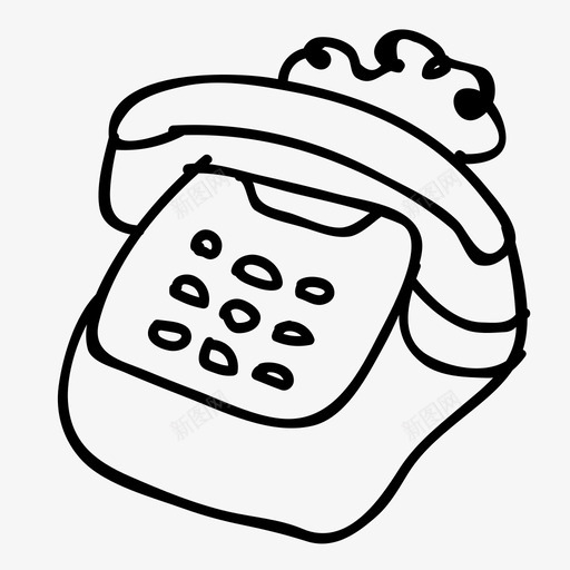 电话座机老式图标svg_新图网 https://ixintu.com 复古 座机 手绘电话机 手绘网络图标 电话 老式