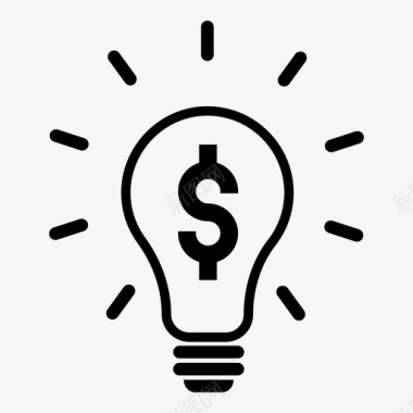 灯泡商业创意美元图标图标