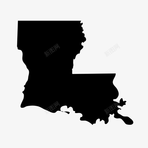路易斯安那州地图州图标svg_新图网 https://ixintu.com 地图 州 美利坚合众国 美国 路易斯安那州