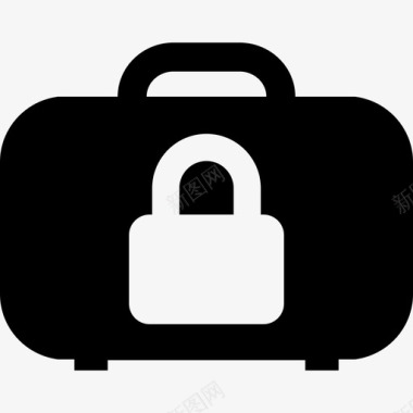 公文包锁商务钥匙和锁图标图标