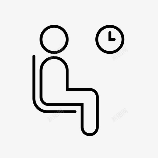 候车室坐位时间图标svg_新图网 https://ixintu.com 候车室 坐位 时间 极简主义标志