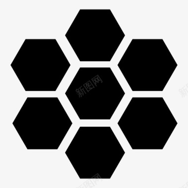 六边形蜜蜂蜂巢图标图标