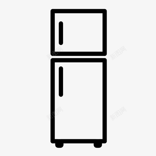 冰箱门双人床图标svg_新图网 https://ixintu.com 冰箱 厨房 双人床 家用电器 门