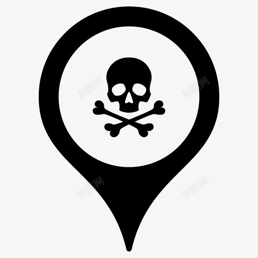 危险地图标记地图指针svg_新图网 https://ixintu.com 别针 危险 地图指针 地图标记 限制区域