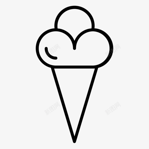 冰淇淋蛋卷食物图标svg_新图网 https://ixintu.com 冰淇淋 夏天 甜食 蛋卷 食物 餐厅