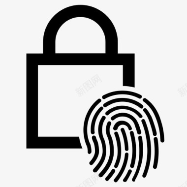 指纹锁身份证安全图标图标