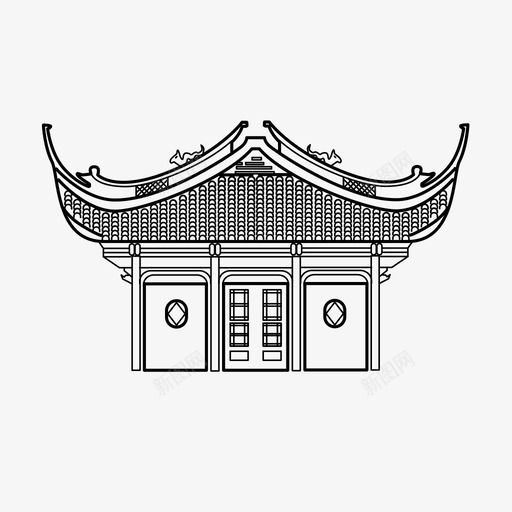寺庙建筑瓷器图标svg_新图网 https://ixintu.com 东方人 家 寺庙 建筑 房子 瓷器