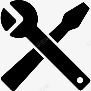 扳手和螺丝刀十字工具和器具工作工具图标图标