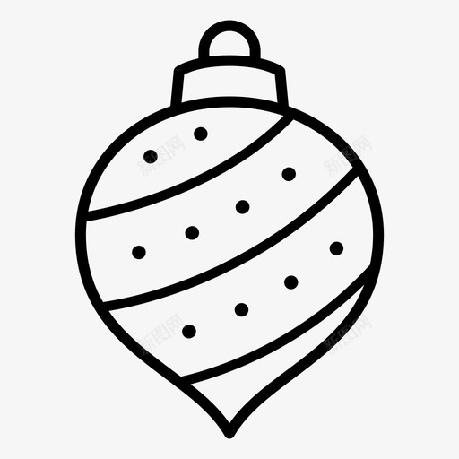 条纹饰品圣诞装饰图标svg_新图网 https://ixintu.com 圣诞 圣诞树 圣诞饰品 条纹饰品 装饰