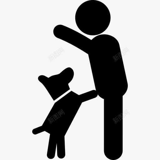 狗和人动物狗玩耍图标svg_新图网 https://ixintu.com 动物 狗和人 狗玩耍 玩球的狗狗