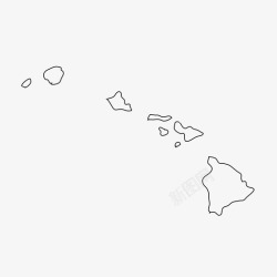 美利坚合众国夏威夷地图州图标高清图片