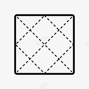 kundli折叠对角线纸张图标图标