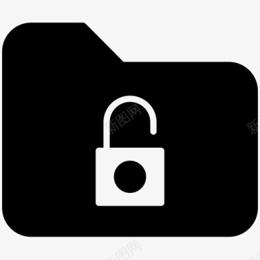 解锁文件夹文档无防护图标图标