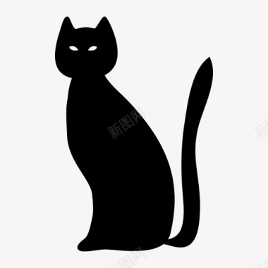 黑猫万圣节魔法图标图标