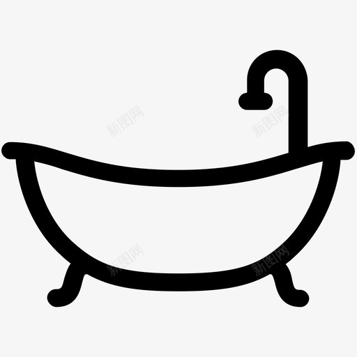 浴缸洗澡浴室图标svg_新图网 https://ixintu.com 家具 洗澡 浴室 浴缸 淋浴