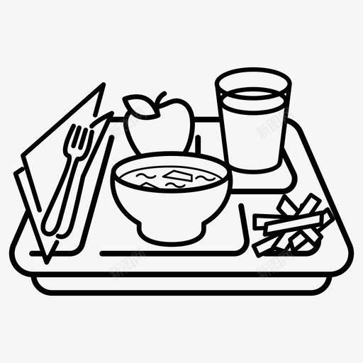 餐盘自助餐厅饮食图标svg_新图网 https://ixintu.com 健康食品 医院食品 汤 自助餐厅 餐盘 饮食