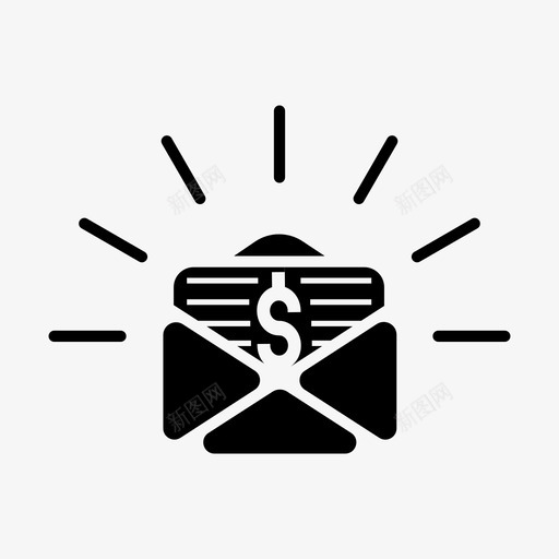 薪水文件美元图标svg_新图网 https://ixintu.com 信件 文件 美元 薪水 金钱