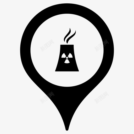 核电站地图指针核反应堆图标svg_新图网 https://ixintu.com 发电厂 地图指针 引脚 核反应堆 核电站