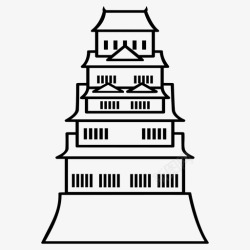 日文文化城堡文化日文图标高清图片