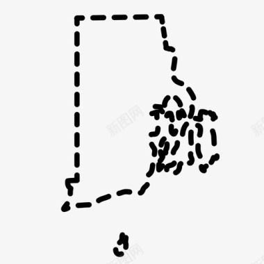 罗德岛地图州图标图标