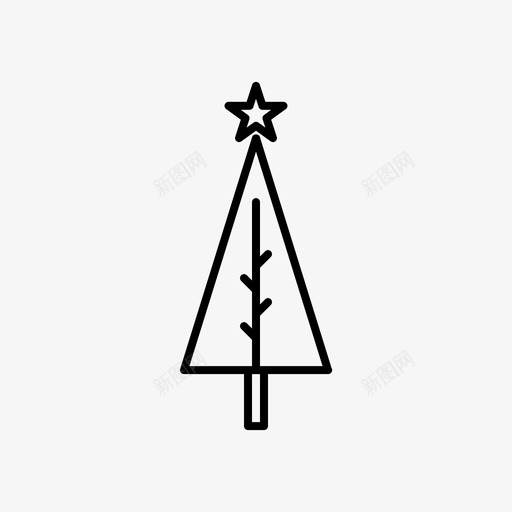 圣诞树圣诞节日图标svg_新图网 https://ixintu.com 圣诞 圣诞图标 圣诞树 松树 节日