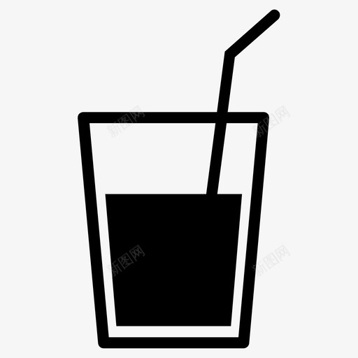 一杯水一杯吸管果汁图标svg_新图网 https://ixintu.com 一杯吸管 一杯水 果汁 水杯