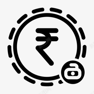 货币不安全印度卢比付款图标图标