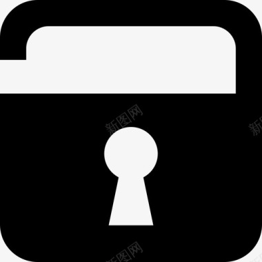 未上锁的挂锁安全装置钥匙和锁图标图标