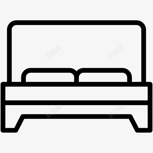 床卧室双人床图标svg_新图网 https://ixintu.com 卧室 双人床 床 房地产泡沫图标 睡眠 酒店房间