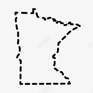 明尼苏达州地图州图标图标