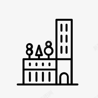 建筑现代城市办公室图标图标