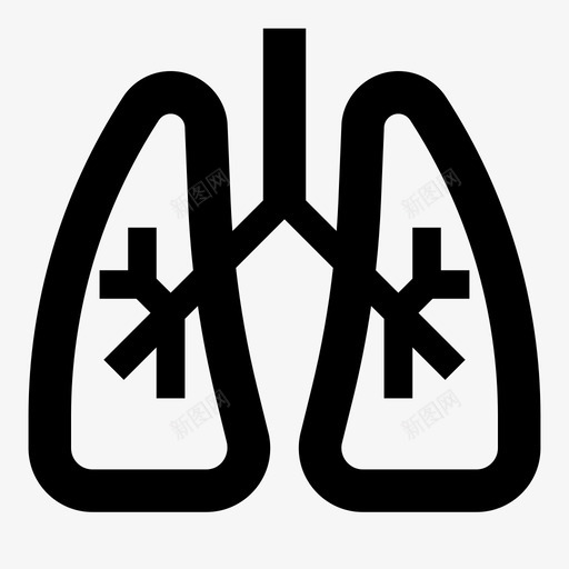 肺人的肺氧气图标svg_新图网 https://ixintu.com 人的肺 呼吸 有用的解剖图标 氧气 肺