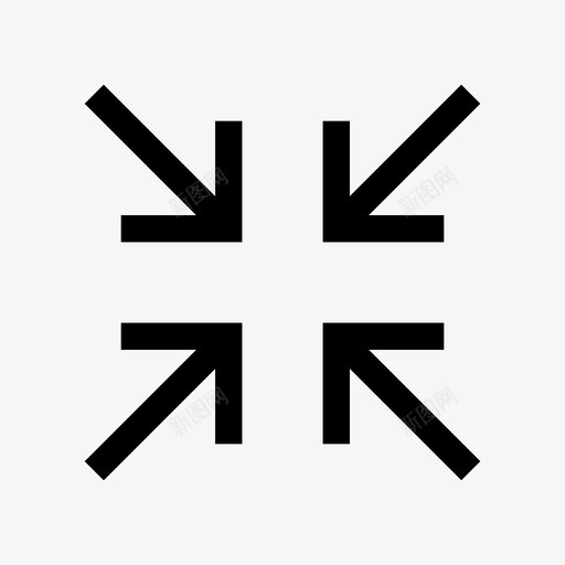 收缩最小化缩小图标svg_新图网 https://ixintu.com 收缩 最小化 箭头uibeast 缩小