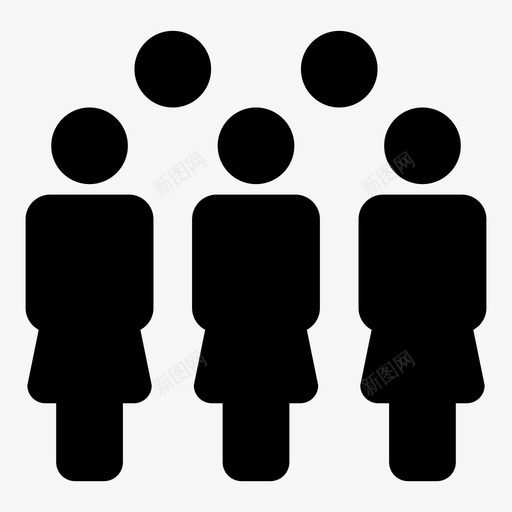 人员组层次结构图标svg_新图网 https://ixintu.com 人口向量图标 人员 团队 女性 层次结构 成员 组 群组