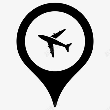 机场地图标记地图指针图标