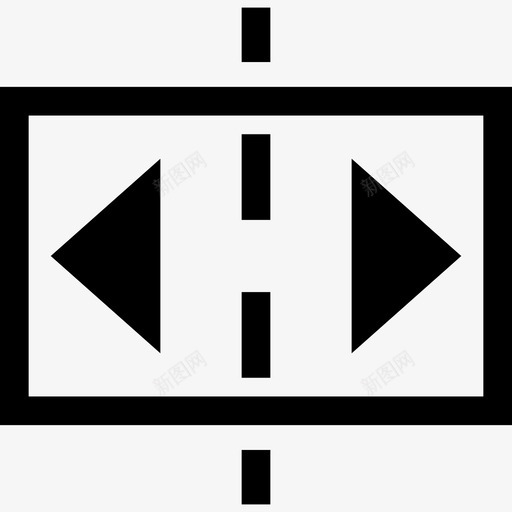 用虚线分隔的矩形中的两个箭头仪表板图标svg_新图网 https://ixintu.com 仪表板 用虚线分隔的矩形中的两个箭头