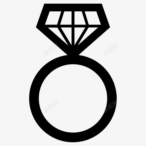 戒指钻石订婚图标svg_新图网 https://ixintu.com 妻子 婚姻 戒指 订婚 钻石