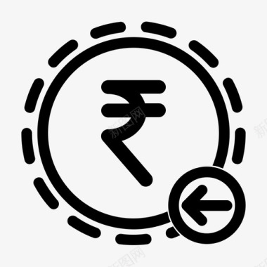 退款印度卢比付款图标图标