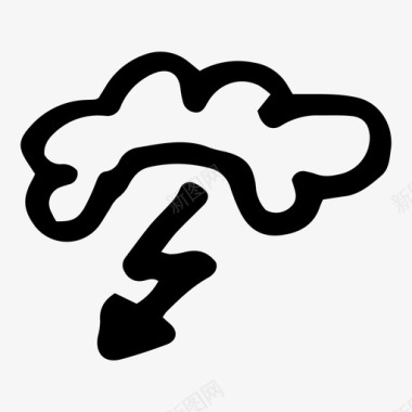 闪电雨阵雨图标图标