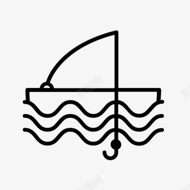 渔船鱼竿帆船图标图标